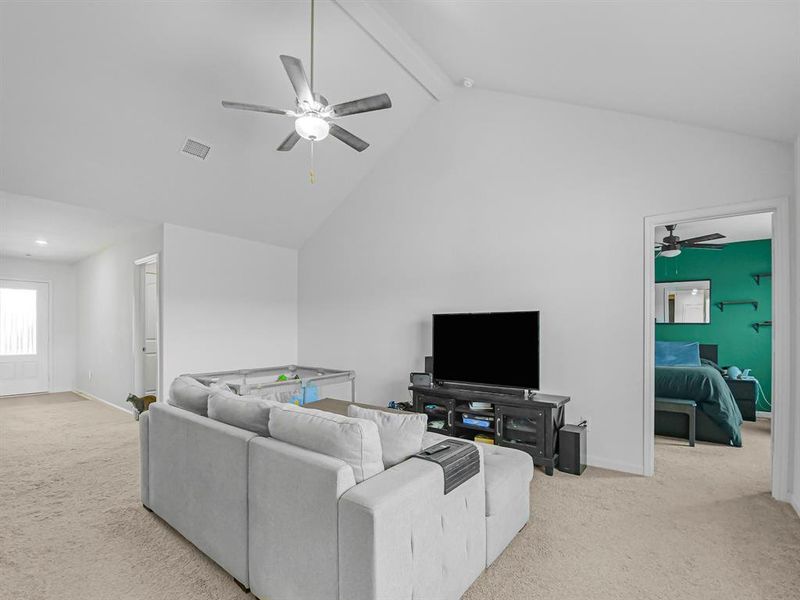 Furnished interior view inside a new home in Retreat at Fossil Creek, Fort Worth (Image 16). Furnished interior view inside a new home in Retreat at Fossil Creek, Fort Worth (Image 16).