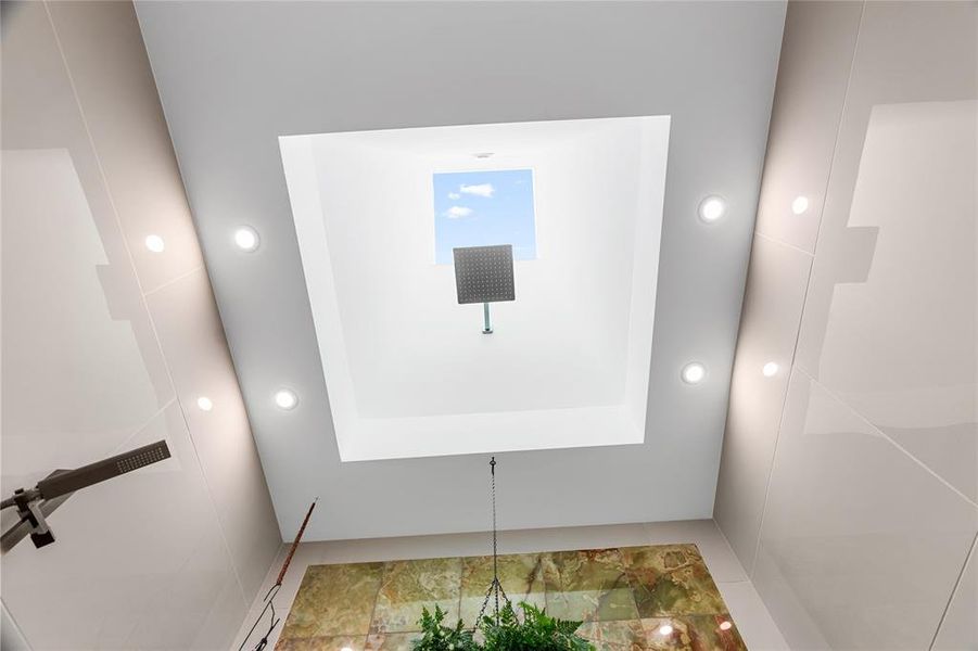 SKYKLIGHT- WATERFALL shower, so cool~