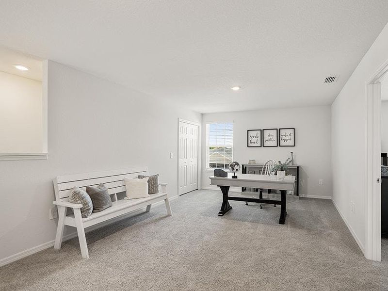 Upstairs, a spacious loft provides desirable flex-use space. Upstairs, a spacious loft provides desirable flex-use space.