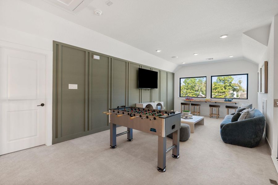 Upstairs game room offers a versatile retreat ideal for recreation, media, or casual living. Upstairs game room offers a versatile retreat ideal for recreation, media, or casual living.