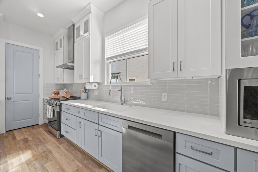 Just beyond the door is your walk-in pantry.