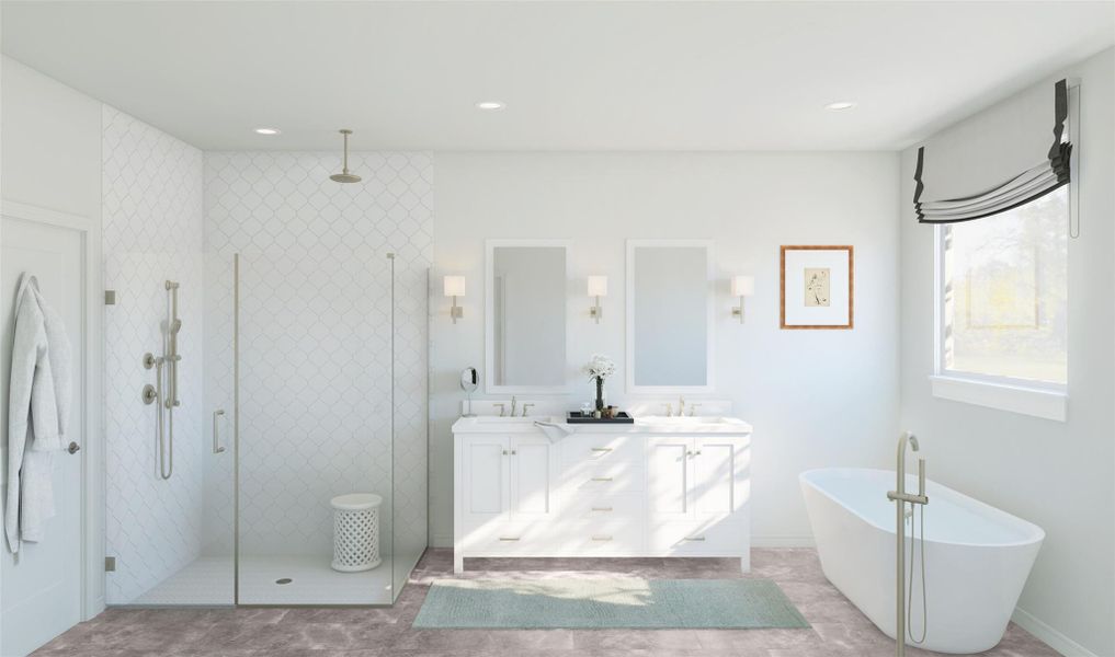 Spa-like primary bath (*Artist rendering used for illustration purposes only.) Spa-like primary bath (*Artist rendering used for illustration purposes only.)