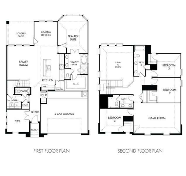 2D floor plan layout of this home in Riviera Pines - Classic Series, Huffman, TX (Image 2).