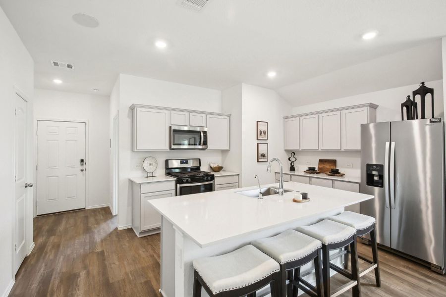 Furnished interior view inside a new home in Mill Creek, Magnolia (Image 5). Furnished interior view inside a new home in Mill Creek, Magnolia (Image 5).