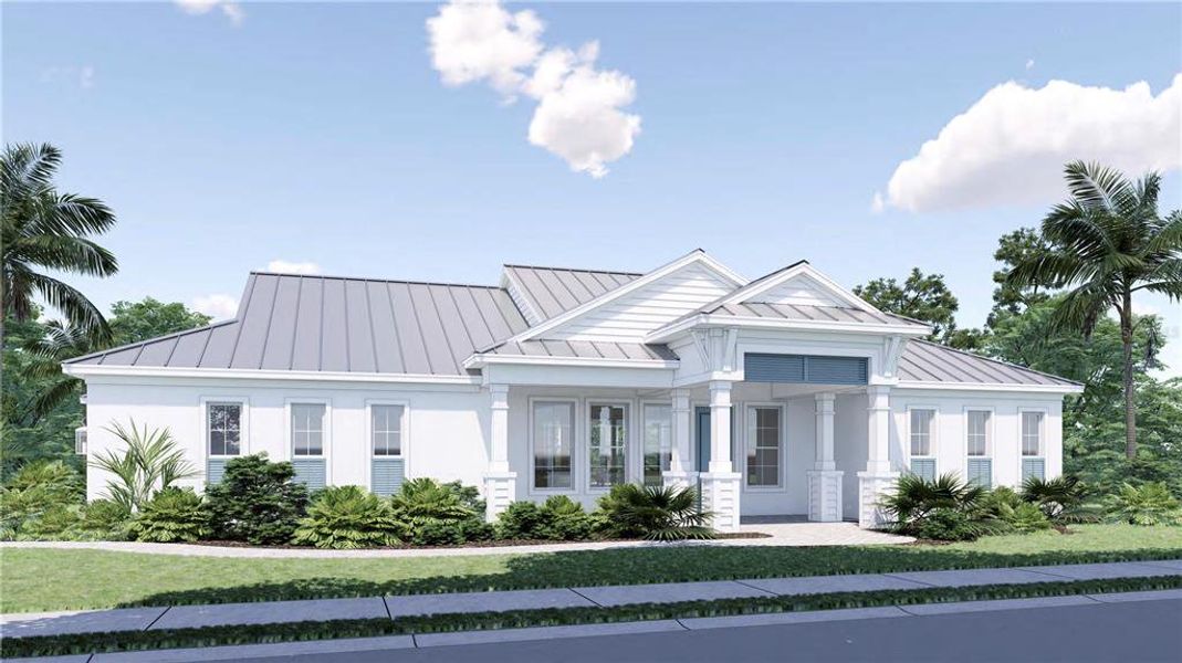 Front exterior of a new home in , Sarasota, FL, highlighting curb appeal (Image 19). Front exterior of a new home in , Sarasota, FL, highlighting curb appeal (Image 19).