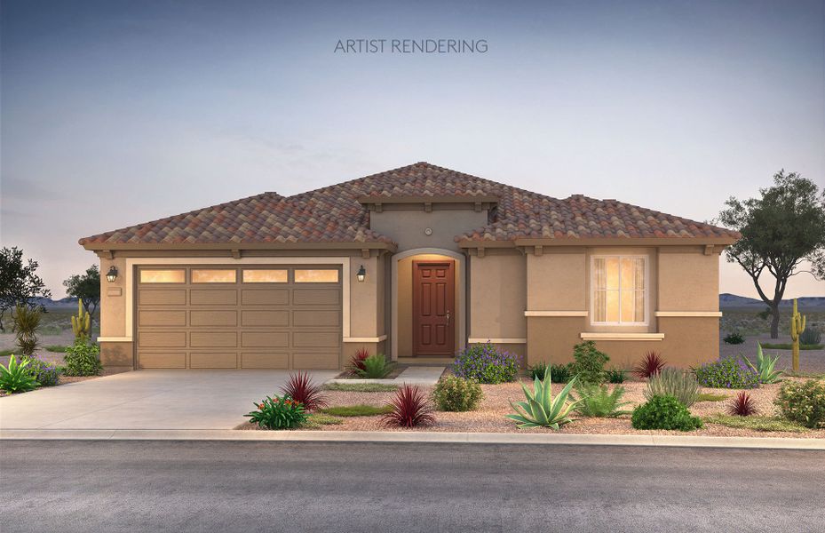 Representative exterior photo of a completed home built from the Parklane by Pulte Homes in Aloravita, Peoria, AZ (Image 16).