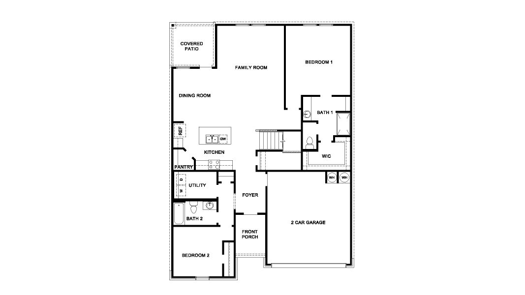 2D floor plan layout of this home in Liberty Village, Brenham, TX (Image 2).