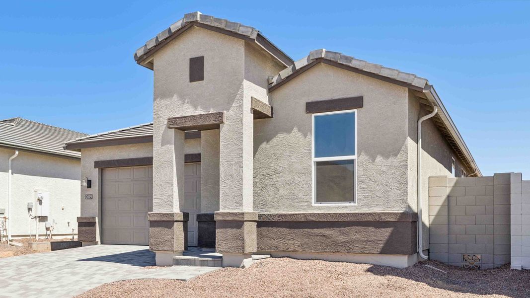 Front exterior of a new home in Upper Canyon, Phoenix, AZ, highlighting curb appeal (Image 2). Front exterior of a new home in Upper Canyon, Phoenix, AZ, highlighting curb appeal (Image 2).