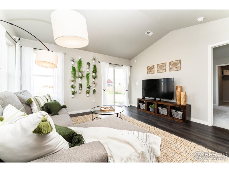 Furnished interior view inside a new home in Union Colony West, Evans (Image 5).