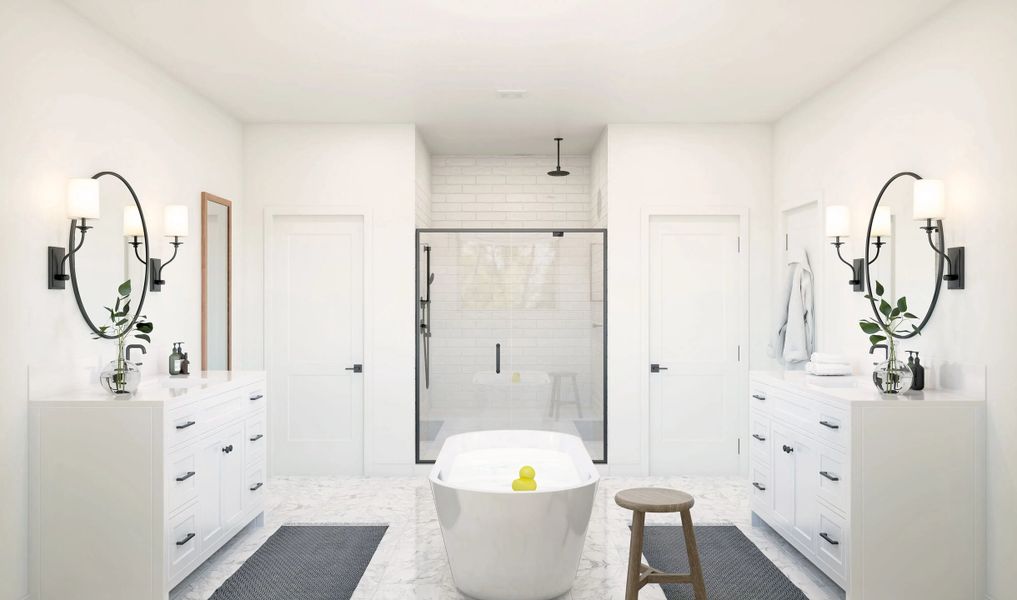 Primary bath with soaking tub