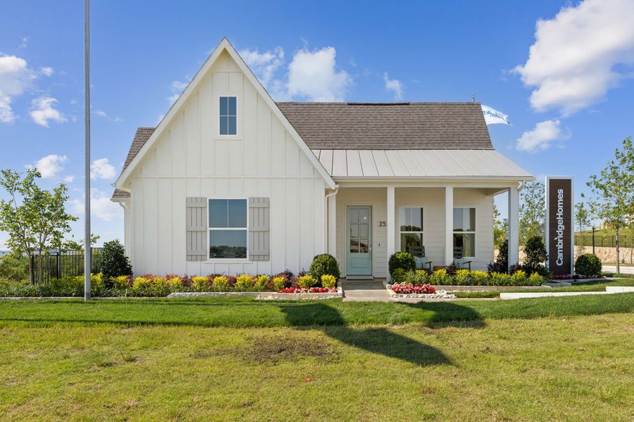 Representative exterior photo of a completed home built from the Birchwood III by Cambridge Homes in Lake Park, Rowlett, TX (Image 1). Representative exterior photo of a completed home built from the Birchwood III by Cambridge Homes in Lake Park, Rowlett, TX (Image 1).