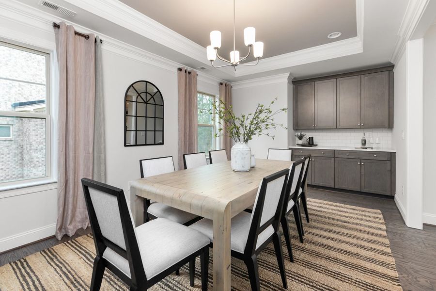 Representative furnished interior of a home built from the Hanover Lux by Keystone Homes NC in Weybridge, Burlington (Image 15).
