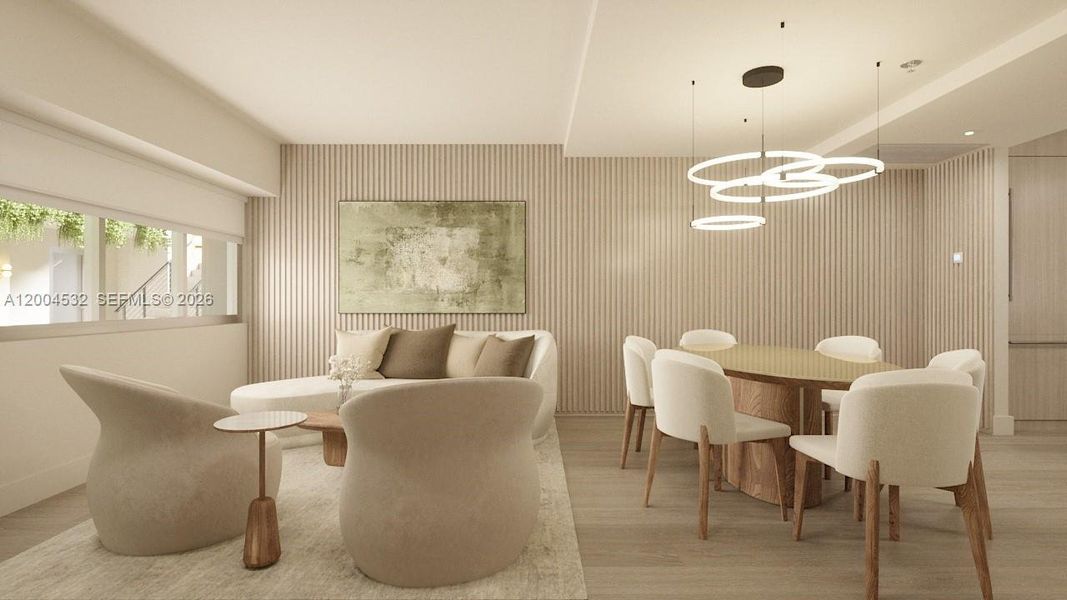 Furnished interior view inside a new home in , Miami Beach (Image 6).