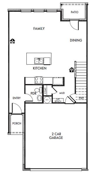 2D floor plan layout for the Jasper by Impression Homes in Sereno Oaks at Buckner Terrace, Dallas, TX (Image 3). 2D floor plan layout for the Jasper by Impression Homes in Sereno Oaks at Buckner Terrace, Dallas, TX (Image 3).