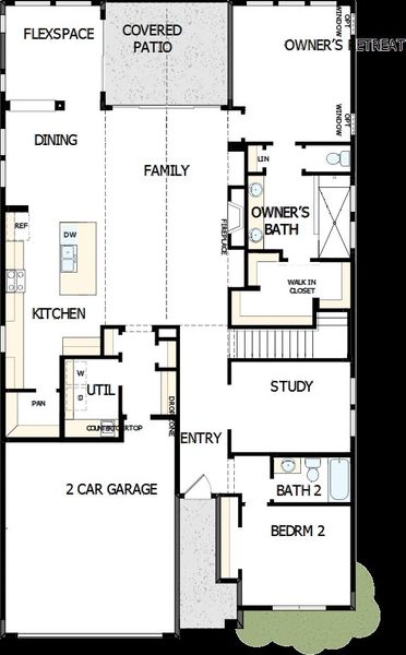 2D floor plan layout of this home in Wolf Ranch - Enclave Collection, Colorado Springs, CO (Image 2).
