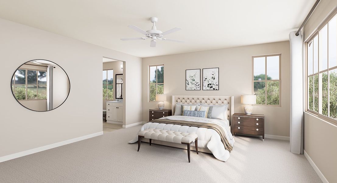 Representative furnished interior of a home built from the Ventana Plan 4507 by Tri Pointe Homes in Molino at Soleo, Queen Creek (Image 25).