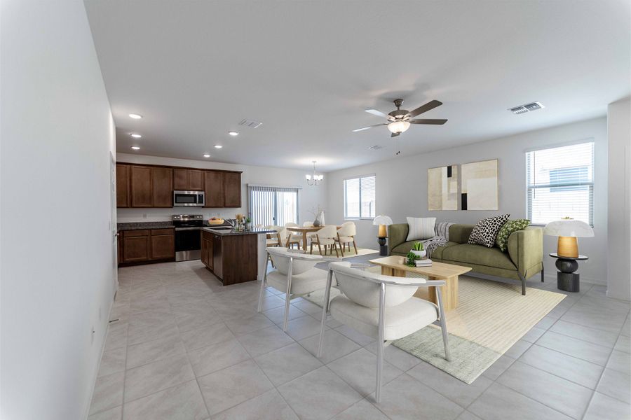 Furnished interior view inside a new home in Rancho Santa Rosa, Maricopa (Image 4).