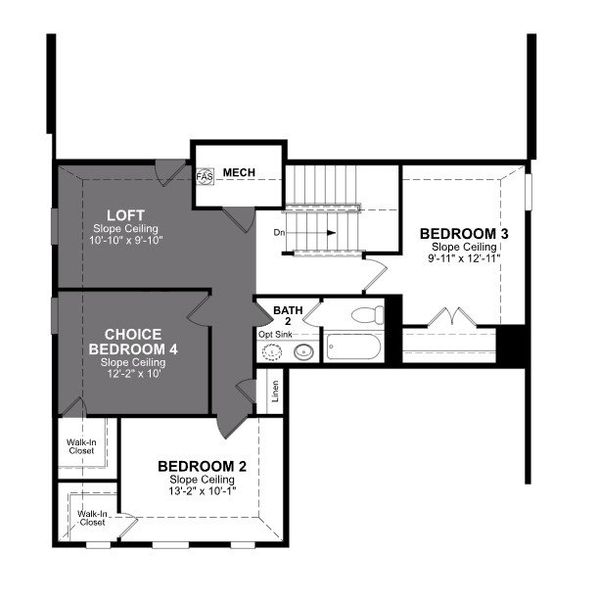 2D floor plan layout of this home in Chalk Hill, Celina, TX (Image 4).