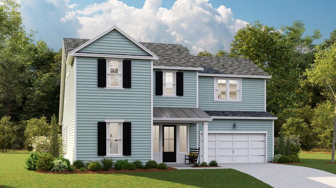 Front exterior of a new home in Carnes Crossroads, Summerville, SC, highlighting curb appeal (Image 1). Front exterior of a new home in Carnes Crossroads, Summerville, SC, highlighting curb appeal (Image 1).