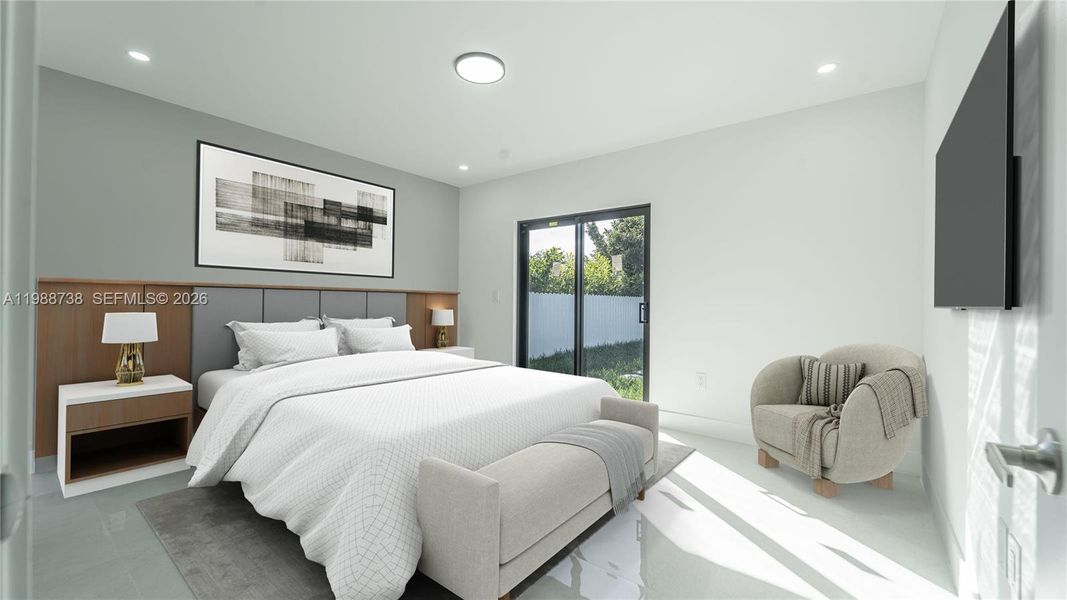 Furnished interior view inside a new home in , Miami (Image 8).