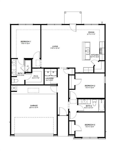 2D floor plan layout of this home in , Waco, TX (Image 3).