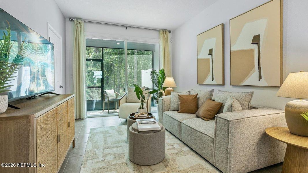 Furnished interior view inside a new home in Cordera Townhomes, St. Augustine (Image 7).