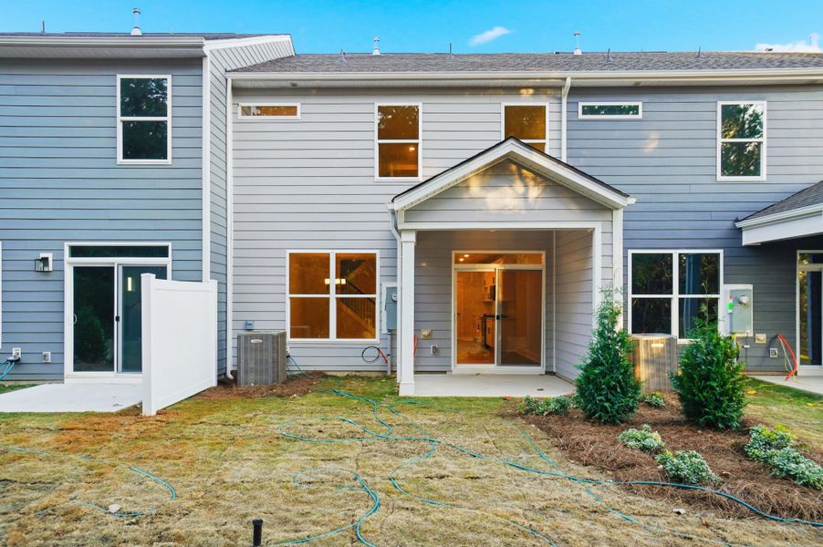 Exterior details and patio area of a home in Blythe Mill Townhomes, Waxhaw (Image 22). Exterior details and patio area of a home in Blythe Mill Townhomes, Waxhaw (Image 22).