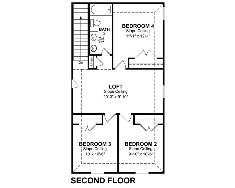 2D floor plan layout for the Berkshire by Beazer Homes in Sorella, Tomball, TX (Image 5).