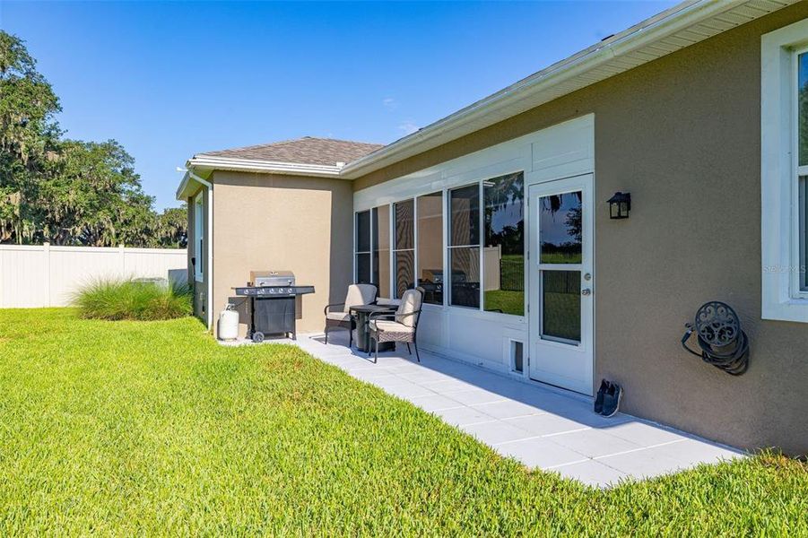 Exterior details and patio area of a home in Farm at Varrea, Plant City (Image 32). Exterior details and patio area of a home in Farm at Varrea, Plant City (Image 32).