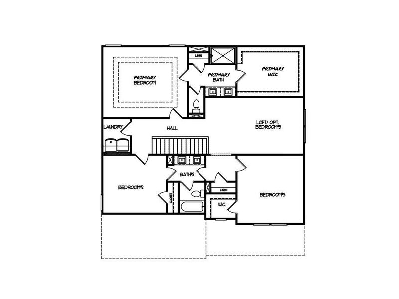 2D floor plan layout for the The Farmington by My Home Communities in Magnolia Ridge, Monroe, GA (Image 8).