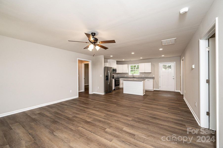 Living Room, Kitchen and Dining Area