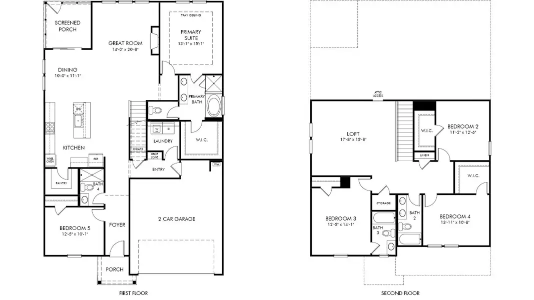 2D floor plan layout of this home in Marshburn Landing - Signature Series, Wendell, NC (Image 3).