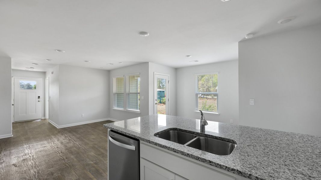 Representative furnished interior of a home built from the WYETH-DUPLEX by D.R. Horton in The Timbers, Harleyville (Image 6). Representative furnished interior of a home built from the WYETH-DUPLEX by D.R. Horton in The Timbers, Harleyville (Image 6).