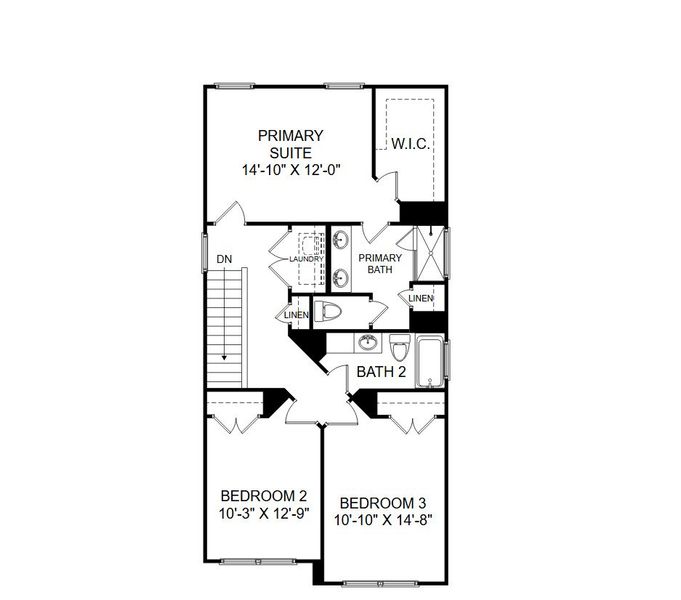 2D floor plan layout for the The Lance by Stanley Martin Homes in The Mill at Woodcreek Farms, Elgin, SC (Image 4).