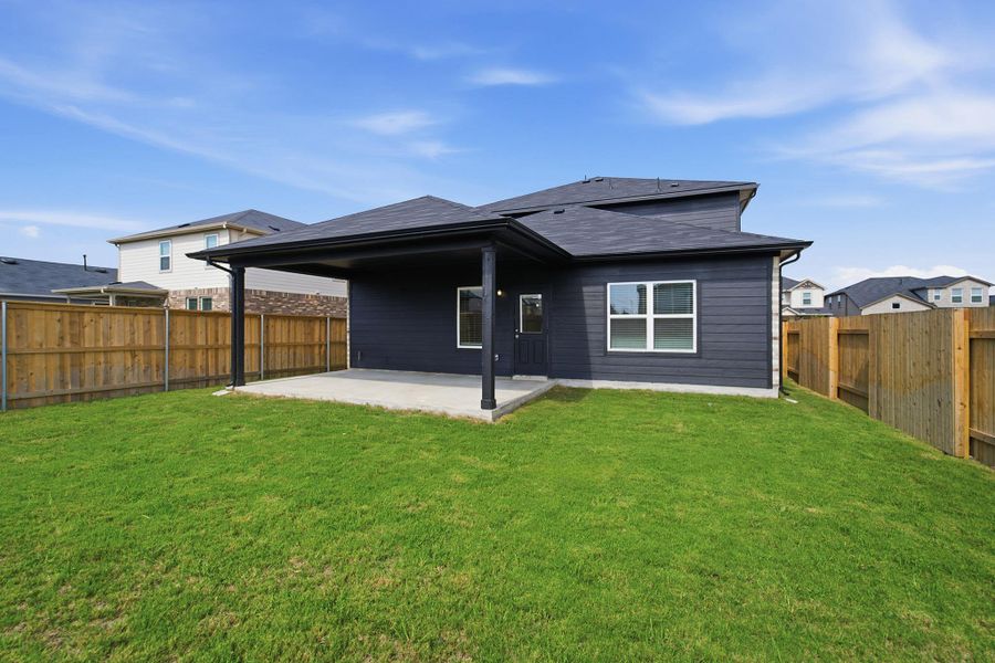 Exterior details and patio area of a home in Sunfield, Buda (Image 24). Exterior details and patio area of a home in Sunfield, Buda (Image 24).