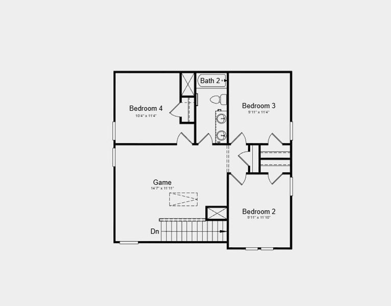 2D floor plan layout for the Nolan by Taylor Morrison in Ryehill, Rosenberg, TX (Image 4).