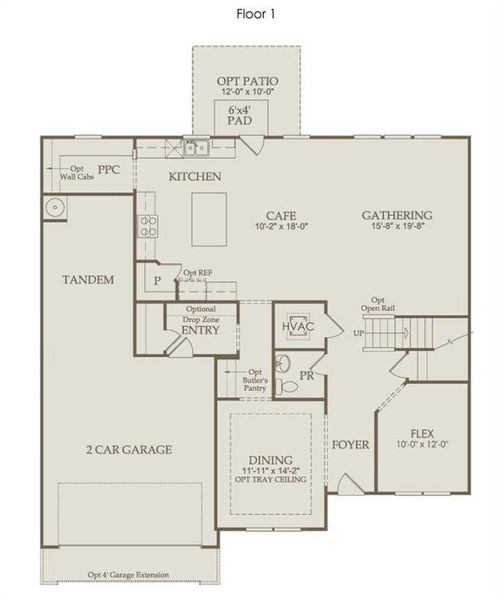 2D floor plan layout of this home in Ashworth Estates, Powder Springs, GA (Image 3).