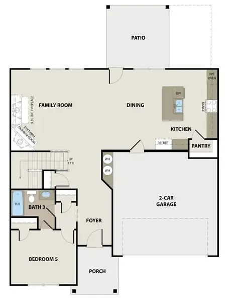 2D floor plan layout for the Auburn by Peachtree Building Group in Harley Farms South, Bonaire, GA (Image 2). 2D floor plan layout for the Auburn by Peachtree Building Group in Harley Farms South, Bonaire, GA (Image 2).