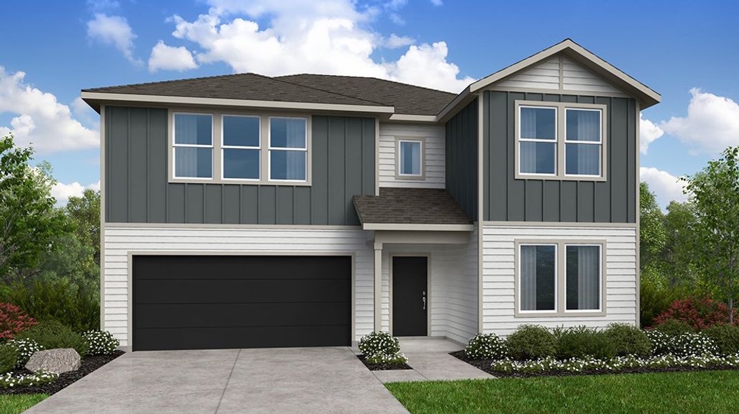 Representative exterior photo of a completed home built from the Wren by Taylor Morrison in Turner's Crossing 50s, Austin, TX (Image 23).