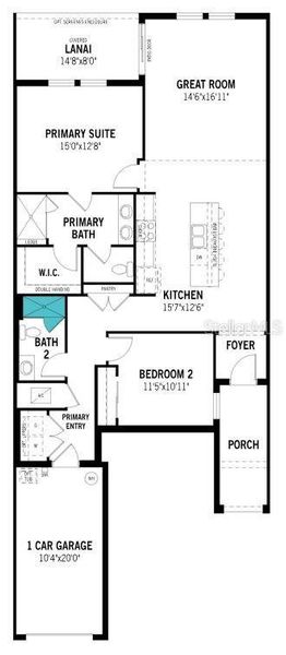 2D floor plan layout of this home in Wellen Park, Venice, FL (Image 3).