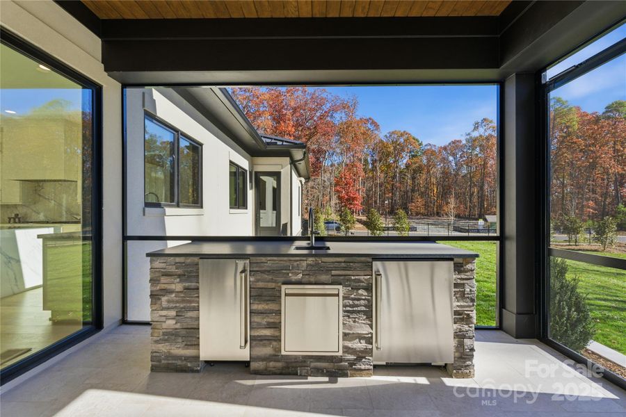 Exterior details and patio area of a home in , Matthews (Image 24).