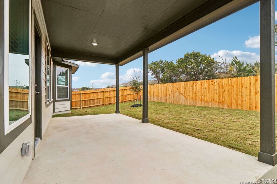Exterior details and patio area of a home in Sagebrooke - Classic Series, San Antonio (Image 26).