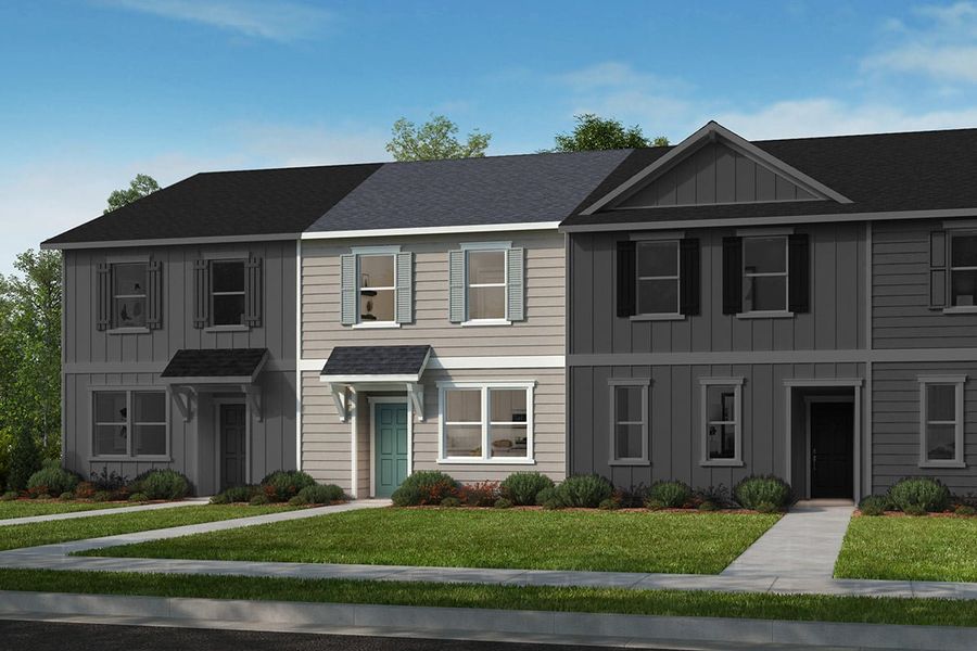 Representative exterior photo of a completed home built from the Plan 1445 by KB Home in Biltmore, Raleigh, NC (Image 7).