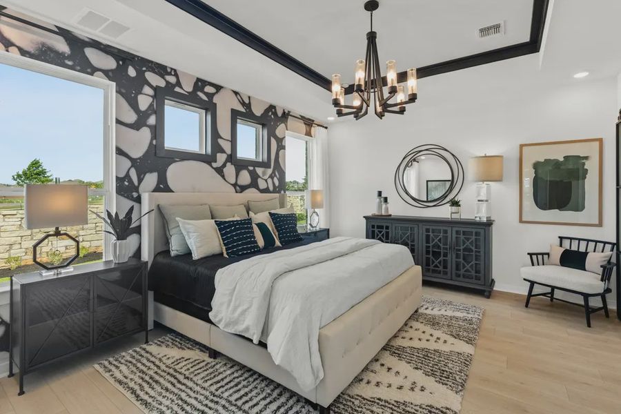 Representative furnished interior of a home built from the Peyton by Chesmar Homes in Highland Village, Georgetown (Image 8).