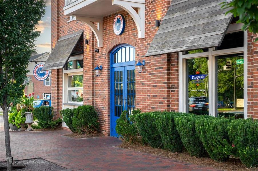 Front exterior of a new home in Echo at Crabapple, Milton, GA, highlighting curb appeal (Image 29). Front exterior of a new home in Echo at Crabapple, Milton, GA, highlighting curb appeal (Image 29).