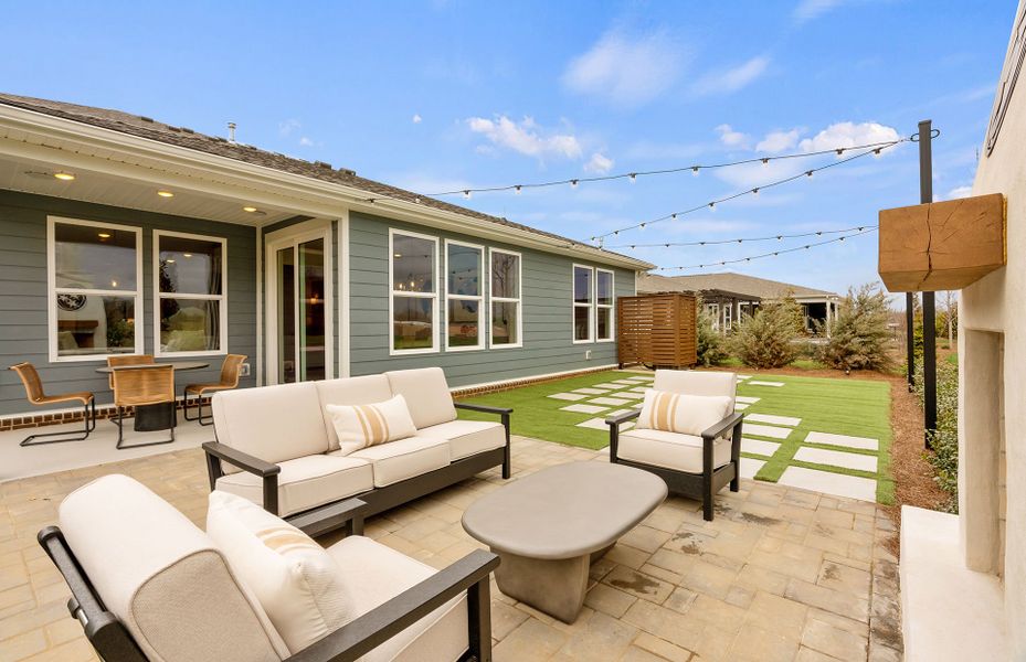 Exterior details and patio area of a home in Del Webb Southern Harmony, Murfreesboro (Image 1).