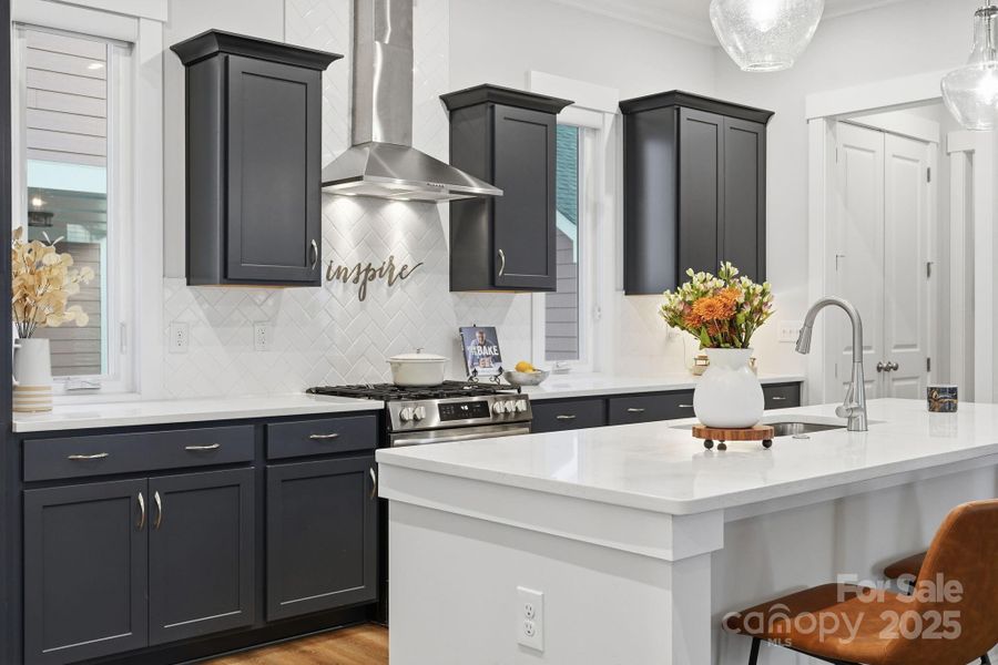 Gourmet kitchen with upgraded Navy cabinets