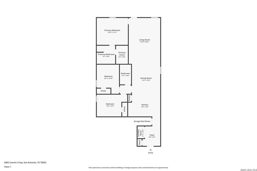 2D floor plan layout of this home in Applewood, San Antonio, TX (Image 3).