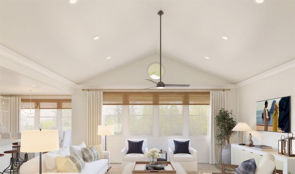 Impressive great room with vaulted ceilings (*Artist rendering used for illustration purposes only.)