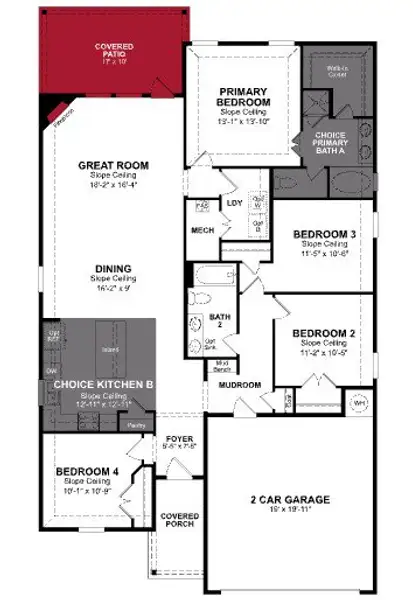 2D floor plan layout of this home in Lake Pointe, Little Elm, TX (Image 2).